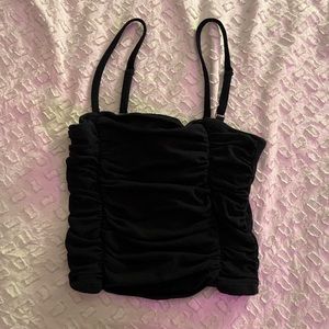 Black cropped cami